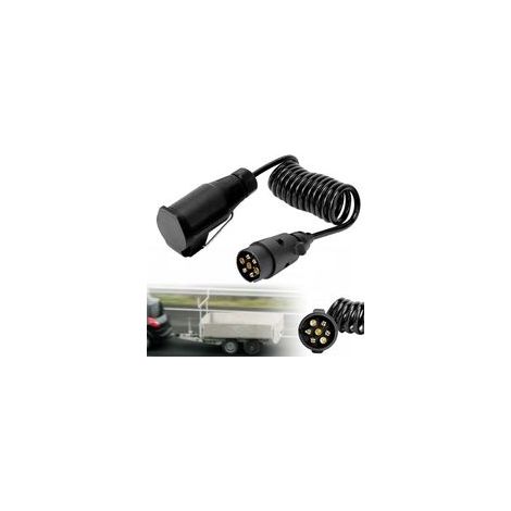 Rallonge de remorque 2m – Cordon 7 broches étanche 12V – Câble adaptateur pour remorques, caravanes, camions, tracteurs (1/5)