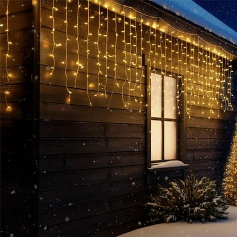 Luci led a Stalattite da 360 miniled color bianco caldo e con cavo trasparente (1/5)