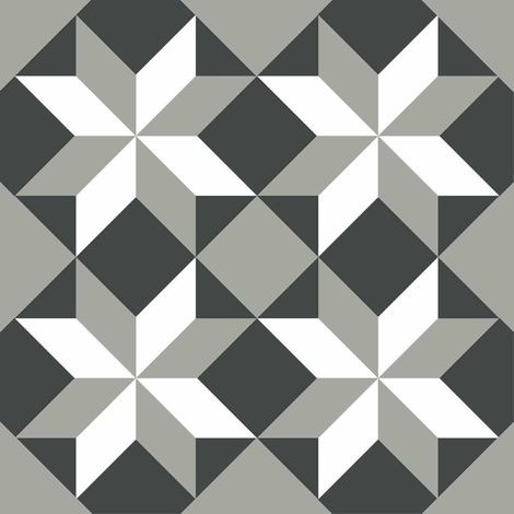 Carreaux Carrelage Adhésif Mural - Idéal cuisine et salle de bain - Lot de 6 Carrés Adhésifs Motif Etoiles géométriques 15 x 15 cm (1/5)