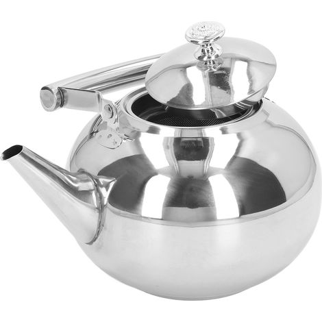 Wasserkocher aus Edelstahl mit herausnehmbarem Filter, hitzebeständig, Kaffeekanne, zum Servieren auf dem Tisch, für Zuhause, Hotel, Restaurant, 1,5 l (1/5)