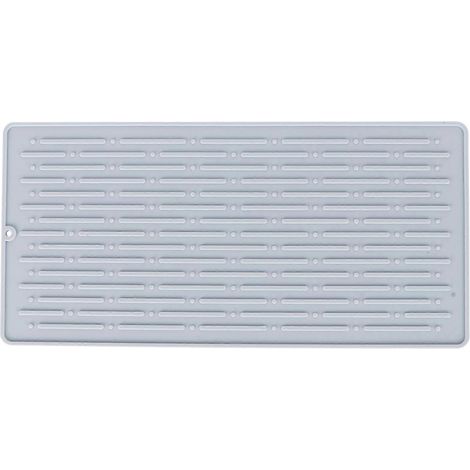 Tapis d'égouttage en silicone antidérapant pour bouteilles de soda, accessoires de cuisine, gris (tapis d'égouttage à 3 trous) (1/4)