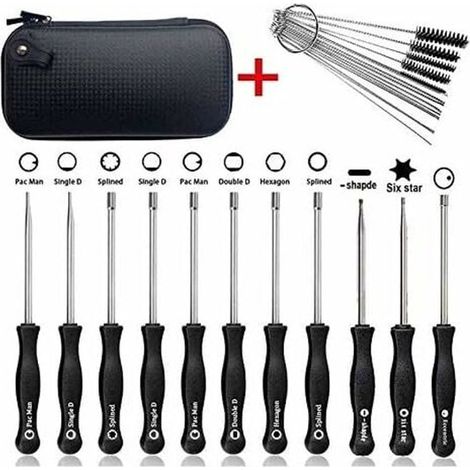 für 11 teiliges Vergaser Einstellschraubendreher Set mit Vergaserreinigungsnadeln und bürsten, für gängige 2 Takt Vergaser H623 (1/2)