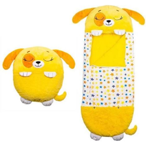 Sac de Couchage Enfant Rectangulaire - Happy Nappers - Jaune - Coton - Oreiller Intégré