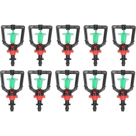 10 jeux de micro-buses rotatives de type G pour buses d'arrosage de plantes, buses de pulvérisation à réfraction, buses d'arrosage rotatives à cadre carré pour serre, diamètre de 6,0 cm (1/4)