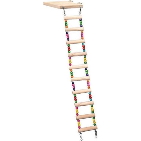 Échelle en bois pour perroquet, hamster, jeu d'escalade, balançoire suspendue, plateforme perchoir pour cage d'oiseaux, accessoires d'exercice, jeu de 10 barres.