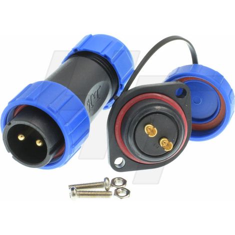 2 Pin LED Lamp Panel Waterproof Aviation Connector Cable Plug and Panel Mount Socket (1/5)