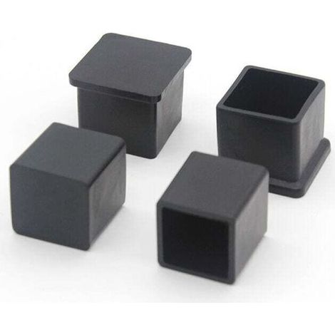 Lot de 10 embouts de pieds de chaise carrés en caoutchouc antidérapant – 20 x 20 mm – Pour sols durs – Réduction du bruit et protection des meubles (1/5)