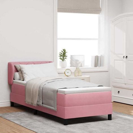 vidaXL Cama tipo Box Spring con cabecera Rosa 80 x 200 cm Terciopelo (1/5)