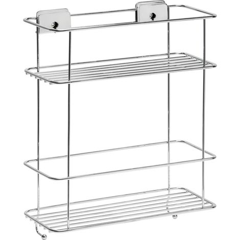 CESTELLO PER DOCCIA RIPIANO DOPPIO SERIE 'GRIP' cm 26 x 11,3 x h.32  - METAFORM