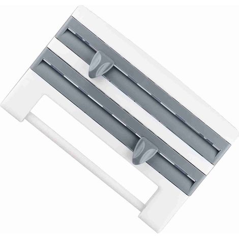 Support mural pour papier cuisson, épices et sauces 3 accessoires en ABS (blanc, bleu gris, kaki) 39 cm x 24 cm Idéal pour cuisine organisée (1/5)