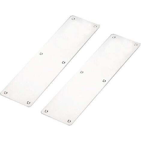 Pr Plaque de Poussée de Doigt de Porte, 2 x Plaque de Doigt de Porte Coupe-feu, Plaque de Poussée 300 x 80mm Acier Inoxydable Brossé Kickplate Protection de Porte/Porte Inférieure avec Vis, Coin Carré (1/5)