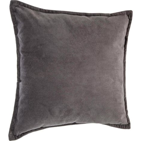 Coussin Déhoussable "Lilou" 45x45cm Gris Foncé (1/4)