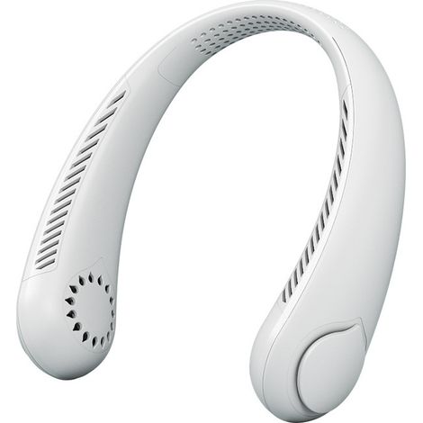 Ventilador de cuello USB silencioso y compacto, sin aspas ni escobillas, de silicona blanca, estilo transfronterizo, ideal para deportes al aire libre.