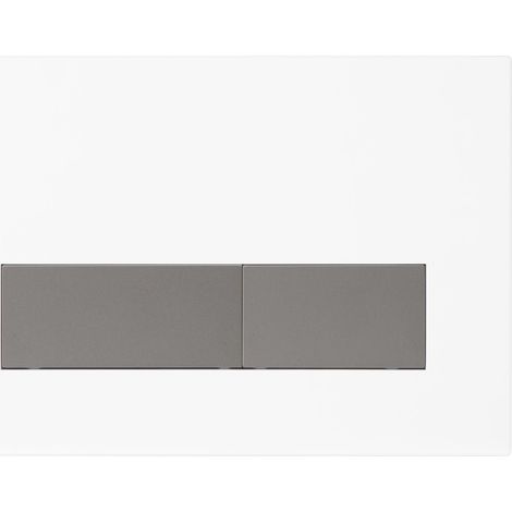 Plaque de Commande WC, Compatible avec Sigma, UP300 et UP320, avec Double Chasse, Équipée d'un Set de Leviers de Chasse et d'un Cadre d'Installation Blanc Mat (1/5)
