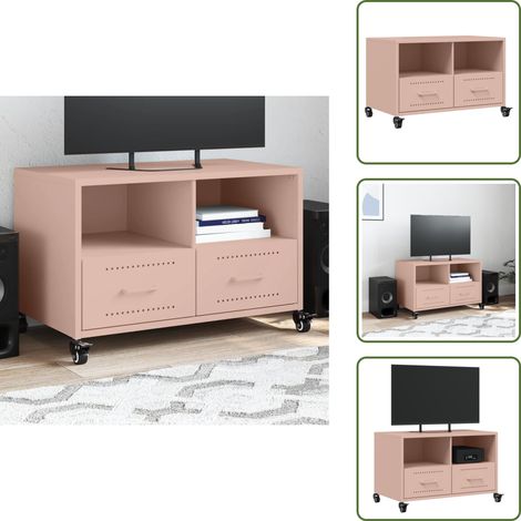 TV-Schrank Rosa 68x39x43,5 cm Kaltgewalzter Stahl - TV-Schrank - TV-Schränke - TV-Möbel - TV-Ständer (1/5)