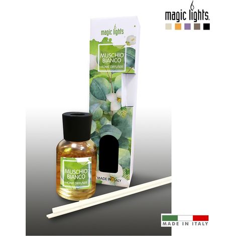 Diffusore di muschio Mikado bianco 50ml Luci magiche