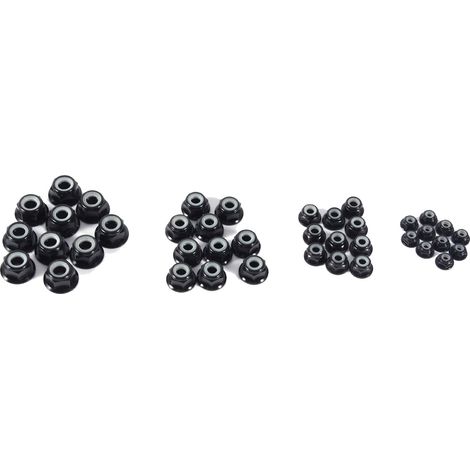 Écrous autobloquants hexagonaux M5 à insert nylon anodisé, en alliage d'aluminium, lot de 10 (1/5)