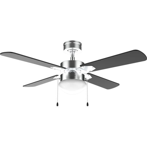 Ventilateur de Plafond avec Lumière EnergySilence Aero 450 IronBlack - 50 W, Diamètre 106 cm, Lampe Intégrée, 3 Vitesses, 4 Pales Réversibles, Mode Été/Hiver (1/5)