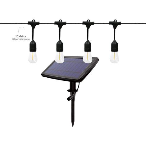Kit guirnalda decorativa solar Doik 10M 20 portalámparas IP44 (1/3)