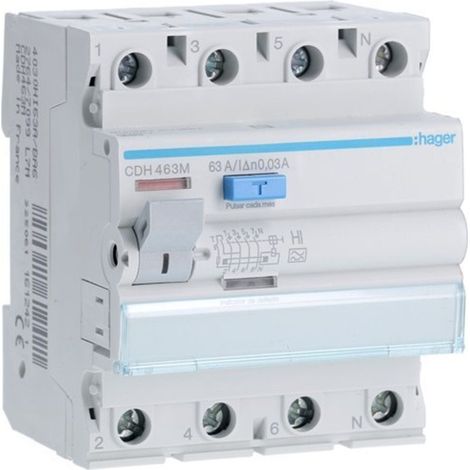 HAGER CDH463M  Differenziale 4P 63A 30mA tipo HI