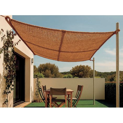 Voile d'ombrage carrée Sunnet en fibre de coco 3 x 3 m - Nortene