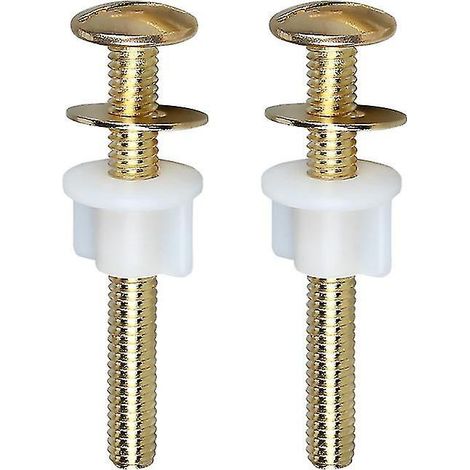 Lot de 2 vis et boulons universels pour abattant de toilette, robustes, avec écrous en plastique et rondelles métalliques, pièces de rechange pour abattant à fixation supérieure. (1/5)