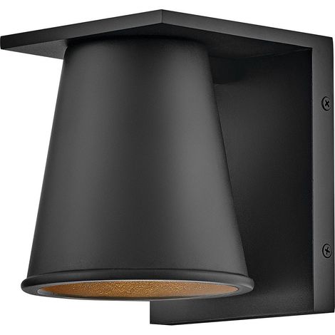 Elstead Hinkley Hans Applique d'extérieur contemporaine noire texturée 2700 K IP44 1 GU10