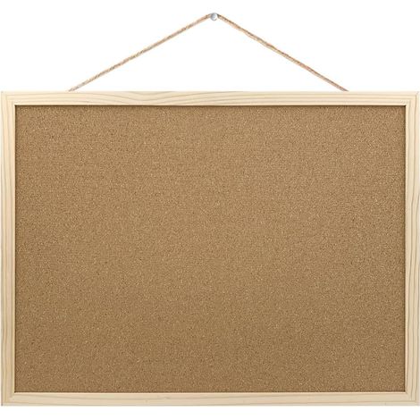 Tableau Liège Mural, Idéal pour Bureau, École, Chambre et Maison, Pratique et Polyvalent, Kit de Montage Inclus, 40 x 30 cm, avec Cadre en Bois, Panneau Liège Naturel, Tableau d'Affichage (1/5)