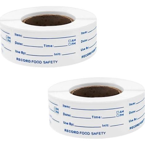 Étiquettes Autocollantes Congélation Alimentaire, 1000Pcs Universelles Réfrigérateur Étiquettes 25x50mm D'étiquettes de Date Alimentaire Auto-adhésif Cuisine Etiquette Bocaux