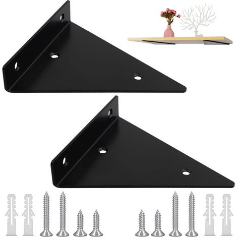 2 dreieckige Metallwinkel, dreieckiger Regalwinkel, schwebend - AquaForge