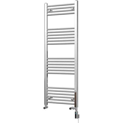 Zennor - Chrome Dual Fuel Towel Rail H1400mm x W500mm Thermostatic WIFI - Straight (1/3)
