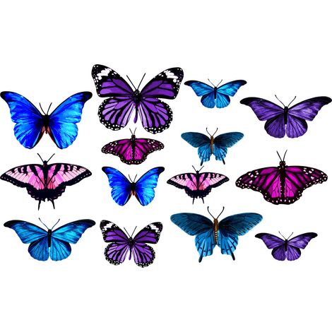 Pegatina decorativa para niños: mariposas azules (1/4)