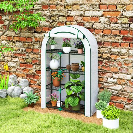 Serra da giardino con 7 ripiani in acciaio 100x45x160 cm OKMYHOME (1/5)