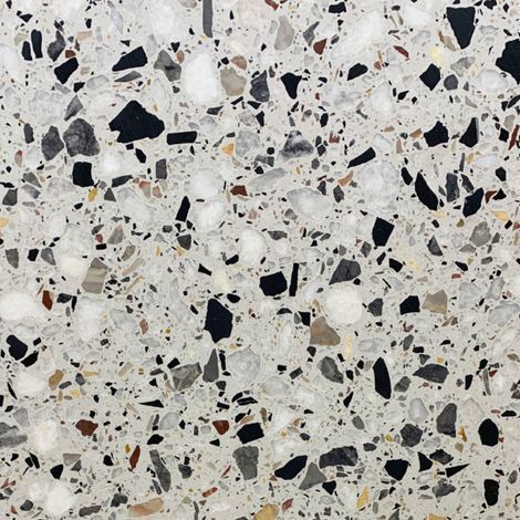 Véritable Carreau Terrazzo fond gris inclusions multicolores FARO 60x60 cm boîte de 0.72m2 Satiné - Gioia Materia (1/4)