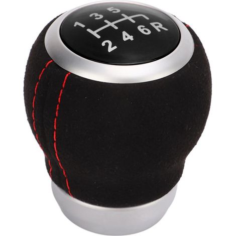 Schaltknauf für Pkw, 6 Gänge, silberner Ring, ergonomischer, verschleißfester Ersatz für Subaru, schwarze Oberseite (1/5)