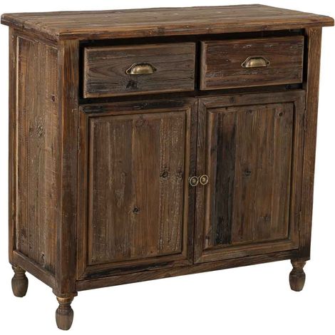 Aparador de madera con 2 puertas y 2 cajones 90x40x85h cm (1/5)