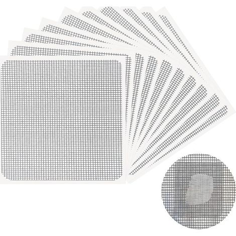 Kit de Réparation Moustiquaire, 10 Pièces Ruban Adhesif Reparation Moustiquaire, Patch Repare Moustiquaire Réparation de Fenêtre, Ruban de Réparation de Moustiquaire en Fibre de Verre pour Réparer (1/5)