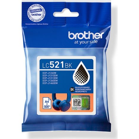 Patrone Brother LC-521BK Schwarz DCPJ1260x/1310x/1360x/1460 (LC521BK)