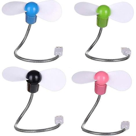 Mini ventilateur USB, lot de 4, portable et flexible, pour ordinateur de bureau. (1/4)