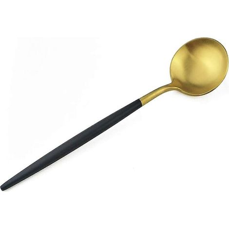 royaluxe - Service de couverts en argenterie Service de vaisselle en acier inoxydable 18/10 pour 4 personnes, fourchette et cuillère en or noir