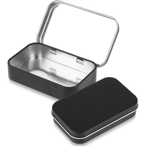 Blechdosen mit Deckel – Kleine rechteckige Metalldose – Leere Mini-Aufbewahrungsbox mit Klappdeckel – Metalldosen für Süßigkeiten und kleine Gegenstände (1/5)
