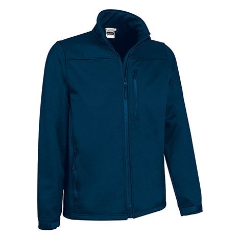 Chaqueta softshell con tres bolsillos, cuello alto y puños regulables, tejido softshell elástico VALENTO GRIZZLY XXL Azul marino orión