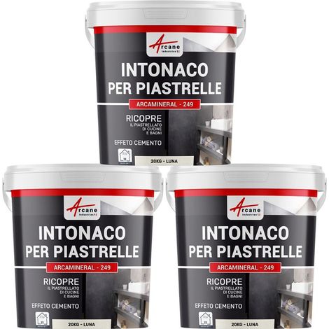 Intonaco per piastrelle del bagno e cucina, su pavimento e pareti - ARCAMINERAL - 3x 20 kg Luna - ARCANE INDUSTRIES