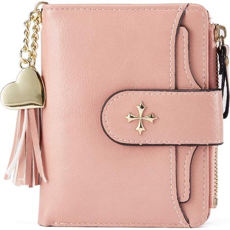 Porte-monnaie zippé décontracté pour femmes (rose)