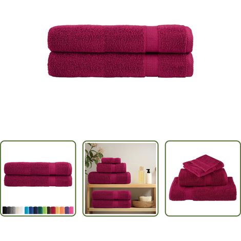 Badetuch - Premium Handtücher SOLUND 2 Stk. Bordeaux 100x200 cm 600 g/m² (1/5)