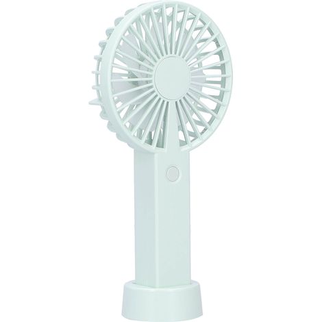 Ventilateur de poche vert à vent parallèle, mini ventilateur silencieux rechargeable par USB pour l'extérieur, avec base. (1/5)