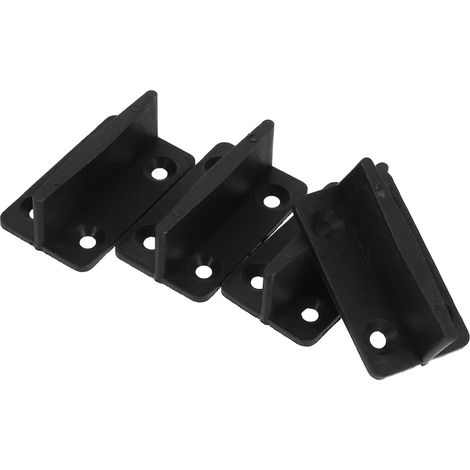 4 pièces guide de sol pour porte coulissante, plastique, noir (1/5)