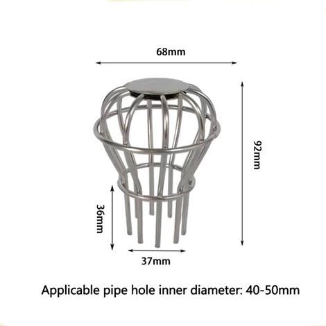 Nagetiersicherer Dachrinnenschutz – Schutz vor Laub und Schmutz, kugelförmiger Edelstahlschutz 68 x 92 mm (1/5)