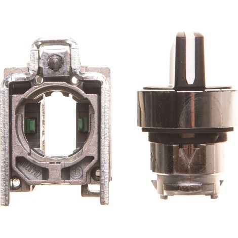 3-Positionen-Schalter, 22-mm-Drehknopf, schwarz, 2Z, mit Federrückstellung, XB4BJ53