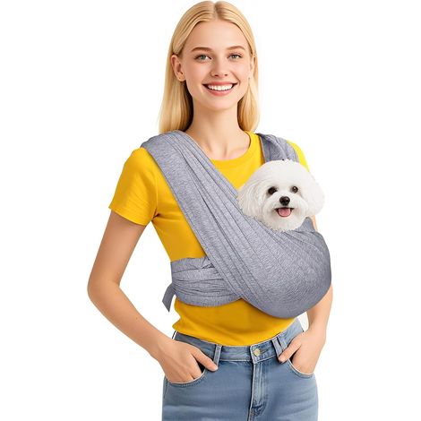 Borsa per il trasporto di cani, pieghevole, regolabile, portatile, ideale per l'uso esterno, adatta a cani e gatti di piccola taglia. (1/5)